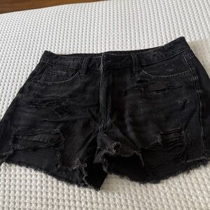 American Eagle Outfitters Black Ripped Jean Shorts
